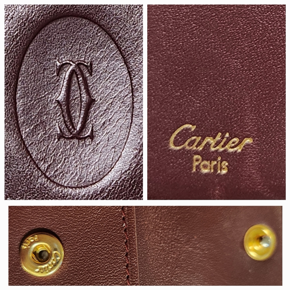 CARTIER Must de Cartier Bifold Bordeaux Leather Wallet with COA